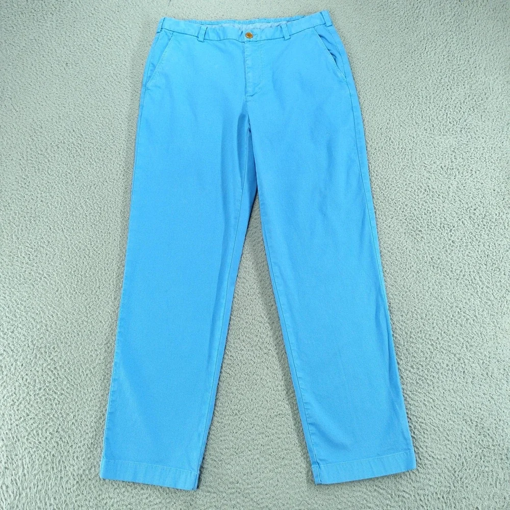 Brooks Brothers Pants Mens 34x32 Blue Clark Fit Stretch Chino Cotton Casual